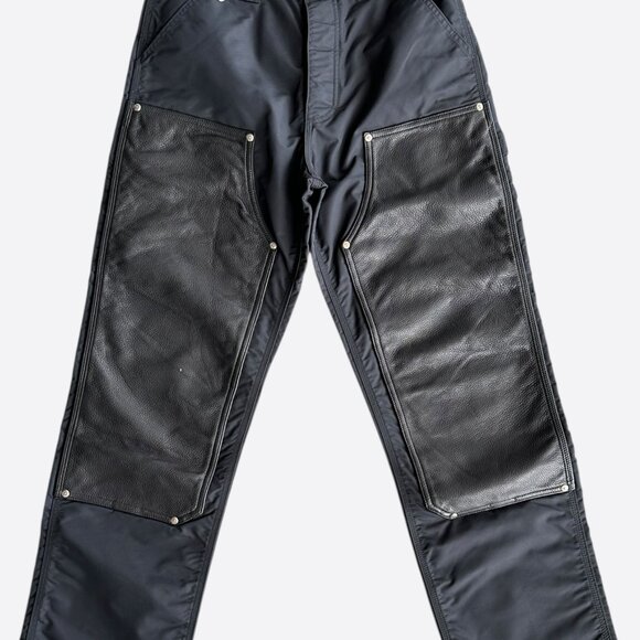Chrome Hearts Black Nylon & Leather Carpenter Pants - Picture 1 of 6